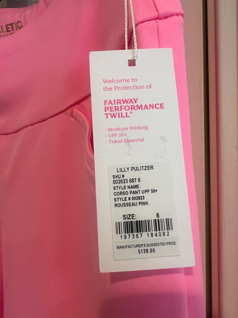 NWT Lilly Pulitzer Corso pants UPF 50, Size 6. - Picture 2 of 5